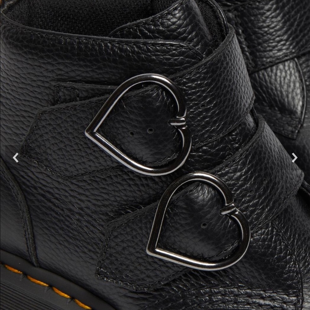 Dr MARTENS DEVON HEART LEATHERS PLATFORM BLACK BOOTS - Picture 7 of 16
